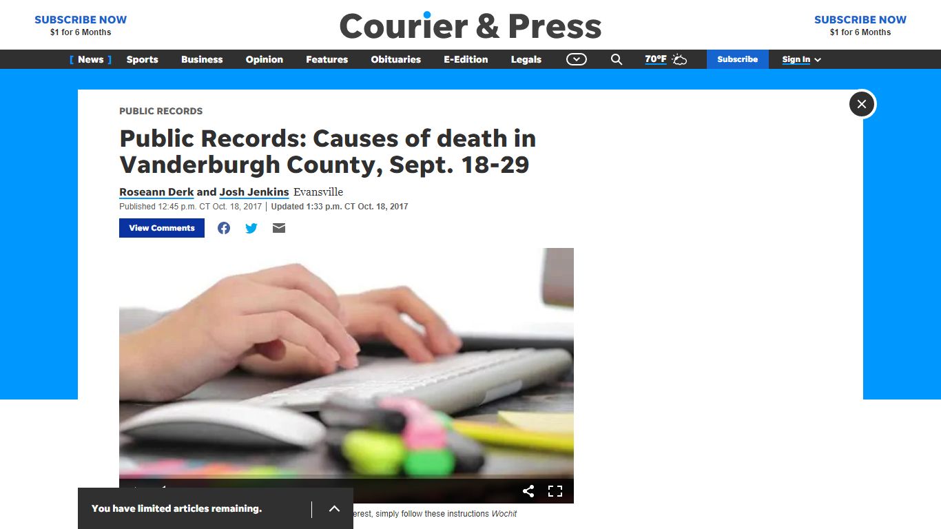 Public Records: Causes of death in Vanderburgh County ...